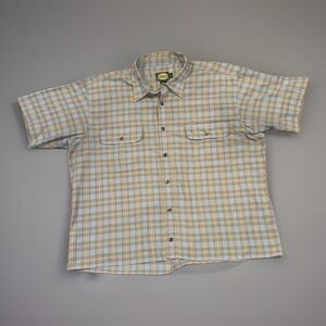 Cabela's Men's Shirt XL Button Up Short Sleeve Plaid Outdoors Fishing Pockets